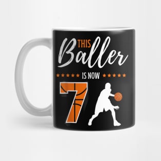 This Baller Is Now 7 7 Years Old Boys Basketball Mug